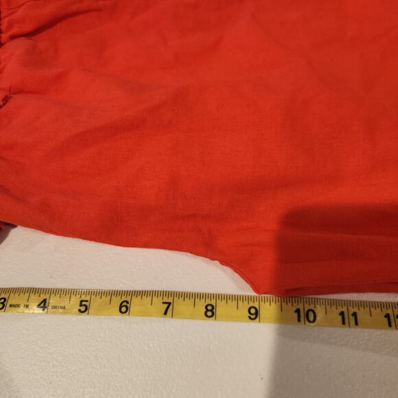 J. Crew Womens Orange Linen Cotton Drawstring Straight Leg Pants Size 6 Beach - Picture 8 of 14